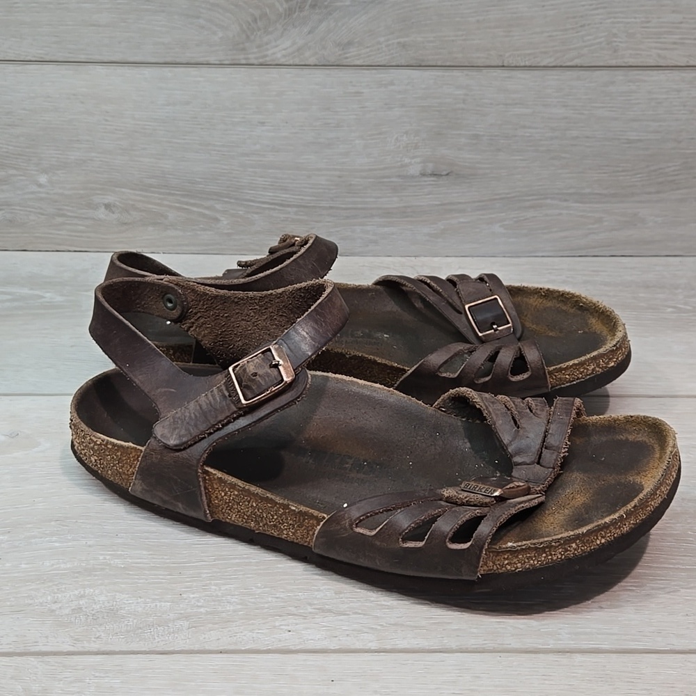 Birkenstock Women Ankle Leather Sandals shoes 41/10 Narrow